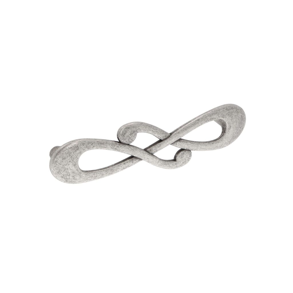 Poignée pour meubles en zamac Entraxe 96mm Vieil argent rayé - Gris / argent, Zamak