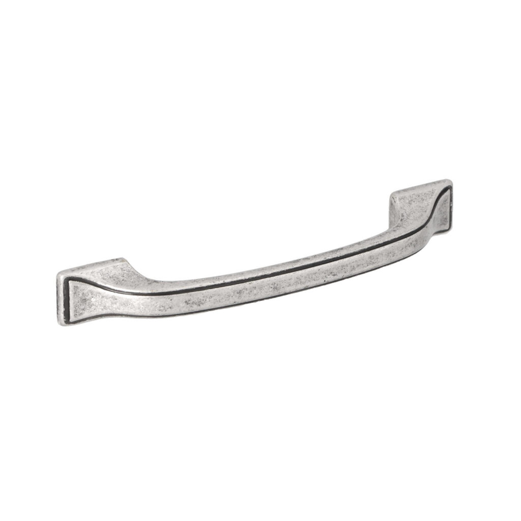 Poignée pour meubles en zamac Entraxe 96mm Vieil argent brillant Lot de 6 - Gris / argent, Zamak