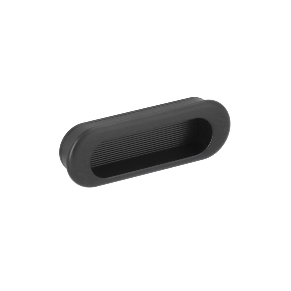 Poignée encastrée en zamac Entraxe 75mm Vernis noir mat Lot de 6 - Zamak