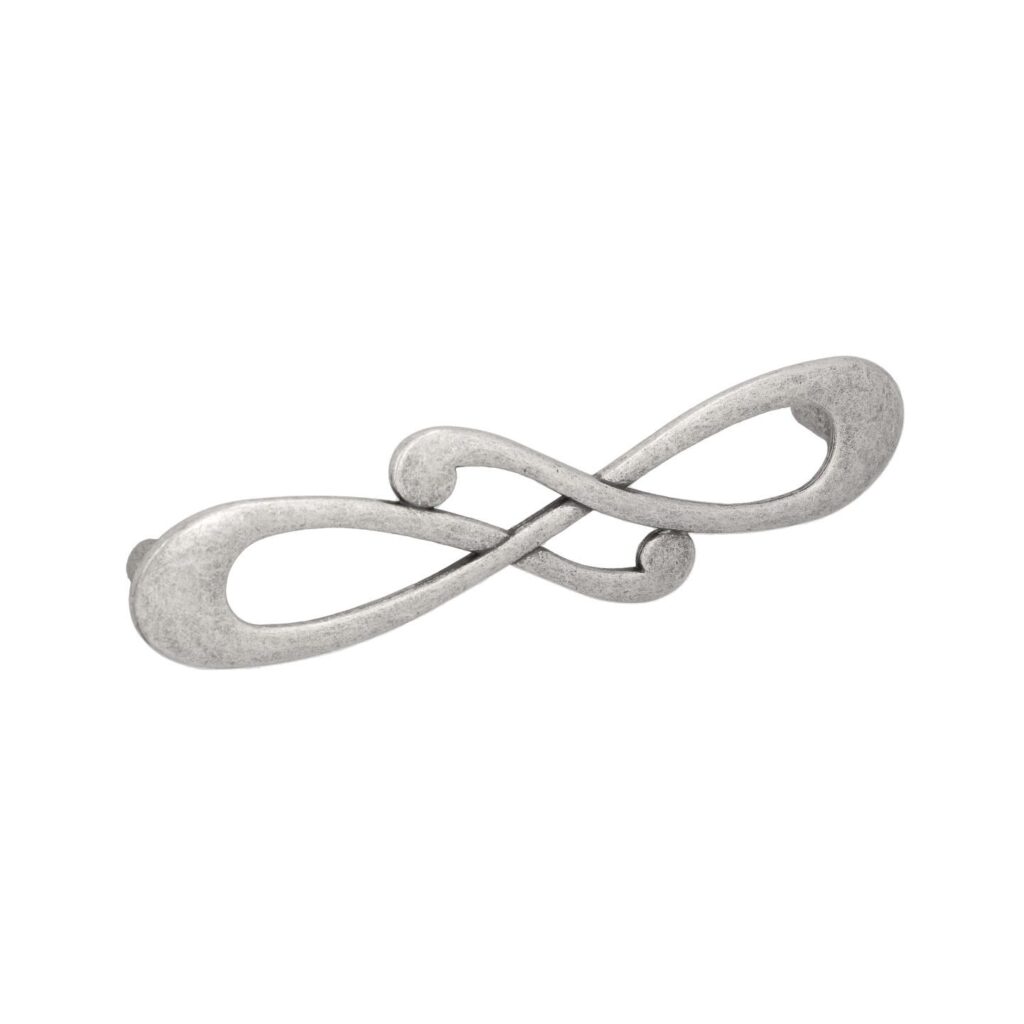 Poignée pour meubles en zamac Entraxe 128mm Vieil argent rayé - Gris / argent, Zamak