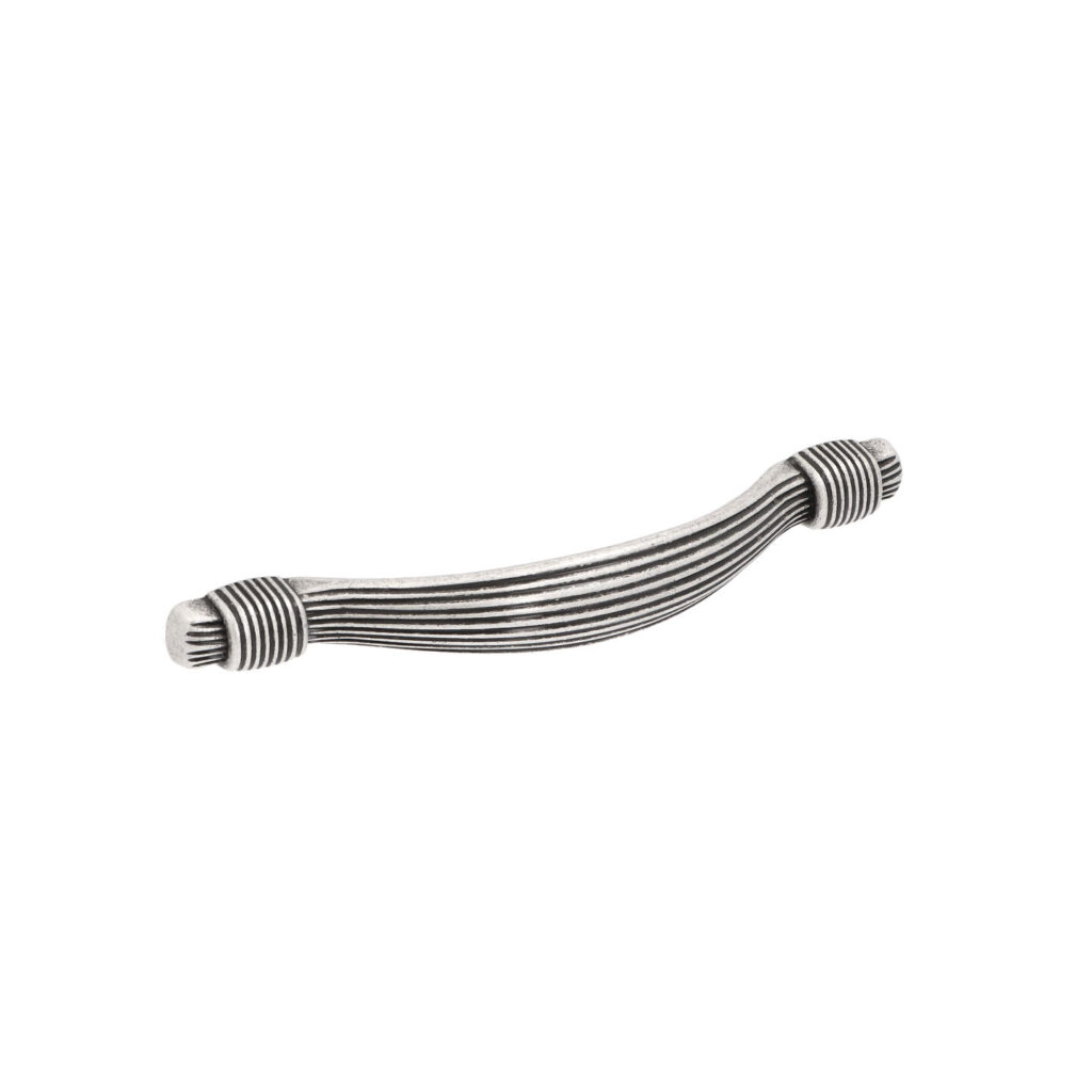 Poignée pour meubles en zamac Entraxe 128mm Vieil argent brillant - Gris / argent, Zamak