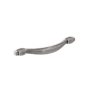 Poignée pour meubles en zamac Entraxe 128mm Vieil argent brillant Lot de 25 – Gris / argent, Zamak