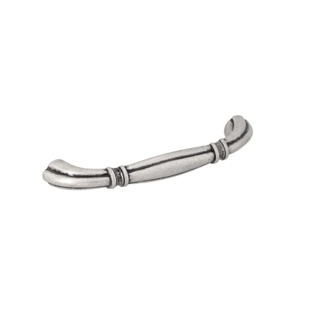 Poignée pour meubles en zamac Entraxe 96mm Vieil argent brillant Lot de 6 - Gris / argent, Zamak