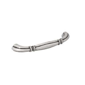 Poignée pour meubles en zamac Entraxe 96mm Vieil argent brillant Lot de 6 – Gris / argent, Zamak