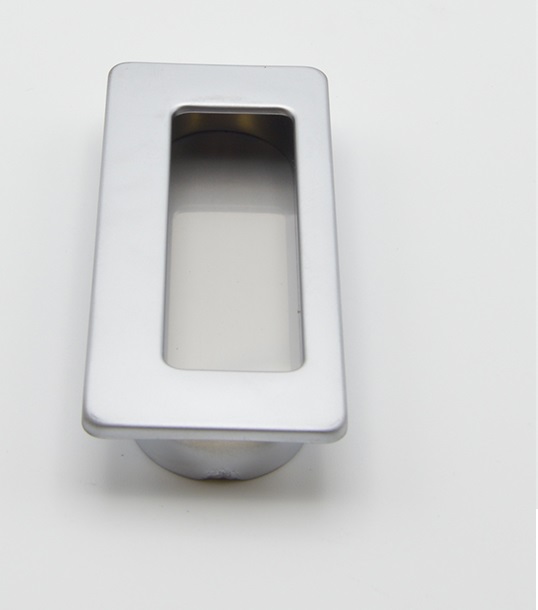 Poignée cuvette rectangulaire de meuble en zamac 83x36 mm CHROMÉ MAT - Jaune / doré, Zamak - Afbeelding 3