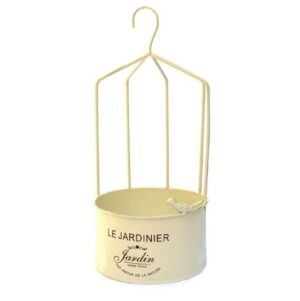 Jardinière suspendue en métal, D 20cm - Blanc