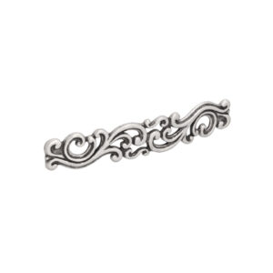 Poignée pour meubles en zamac Entraxe 128mm Vieil argent brillant Lot de 6 – Gris / argent, Zamak