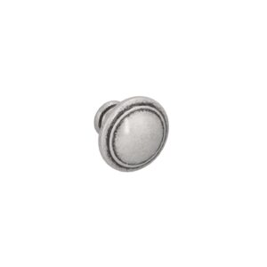 Bouton pour meubles en zamac Diamètre 35mm Vieil argent brillant – Gris / argent, Zamak
