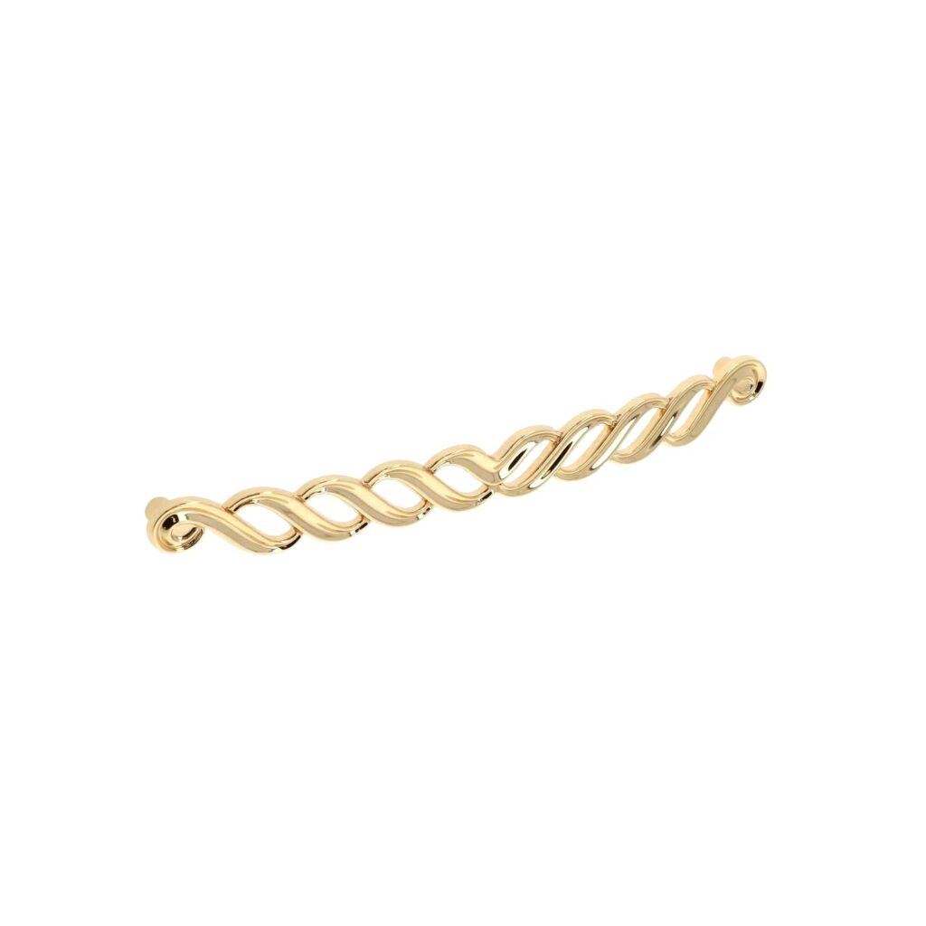 Poignée pour meubles en zamac Entraxe 224mm plaqué or - Jaune / doré, Zamak