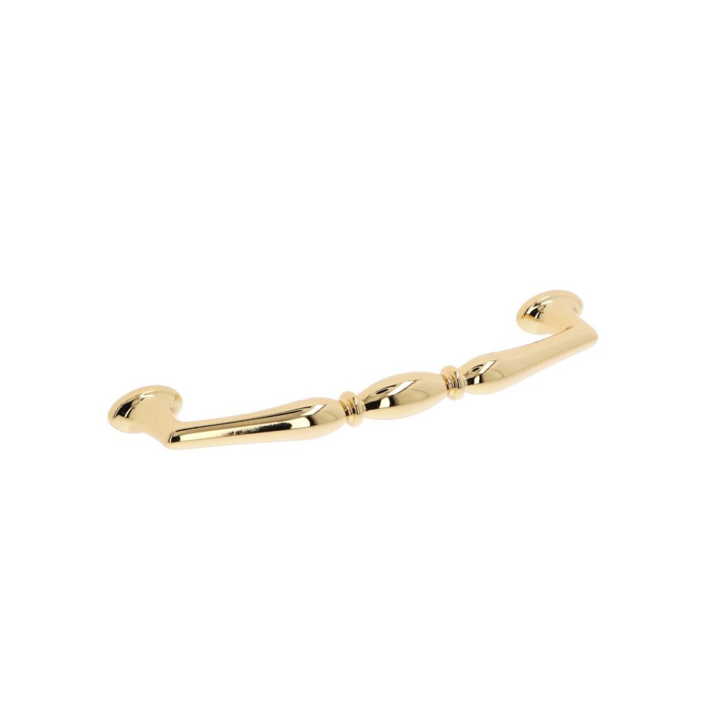 Poignée pour meubles en zamac Entraxe 128mm plaqué or Lot de 25 - Jaune / doré, Zamak