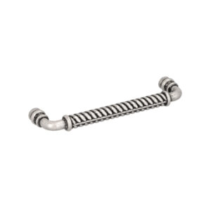 Poignée pour meubles en zamac Entraxe 128mm Vieil argent brillant Lot de 6 – Gris / argent, Zamak