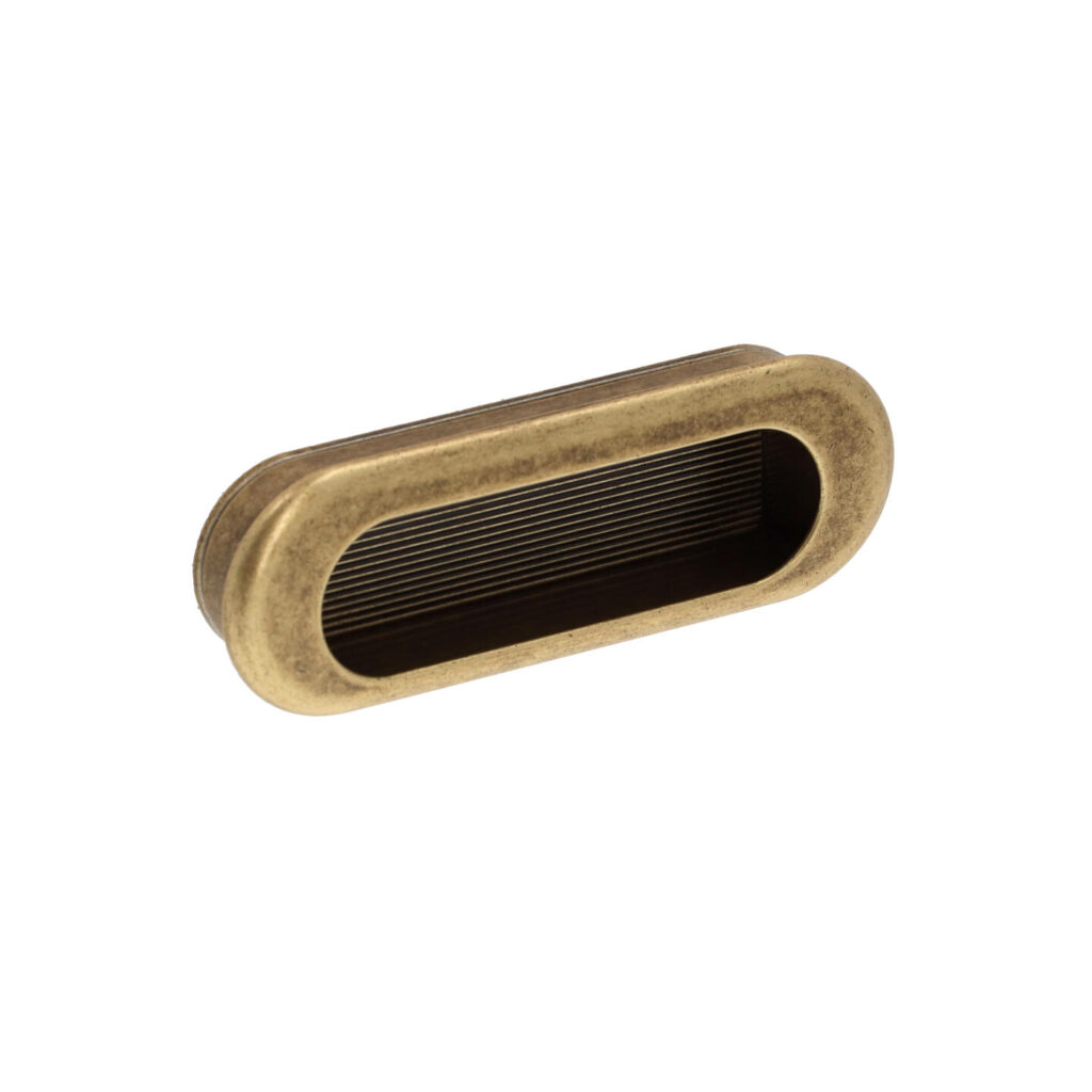 Poignée encastrée en zamac Entraxe 75mm Florence antique Lot de 25 - Marron, Zamak