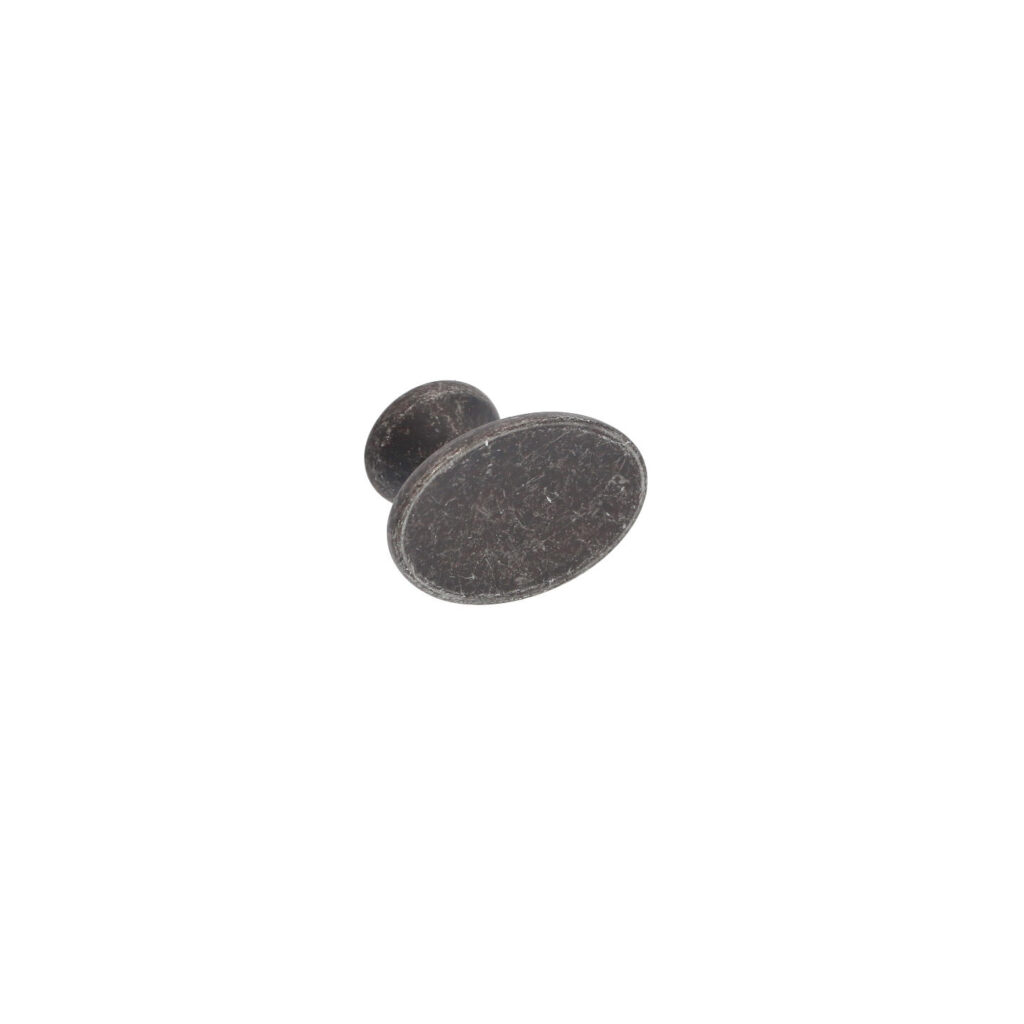 Bouton pour meubles en zamac Diamètre 42mm x 27 Fer noir vintage - Zamak