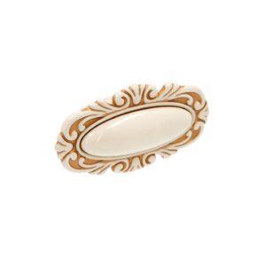 Bouton pour meubles en zamac et Porcelaine Entraxe 32mm Patine royale en or ivoire - Beige, Zamak