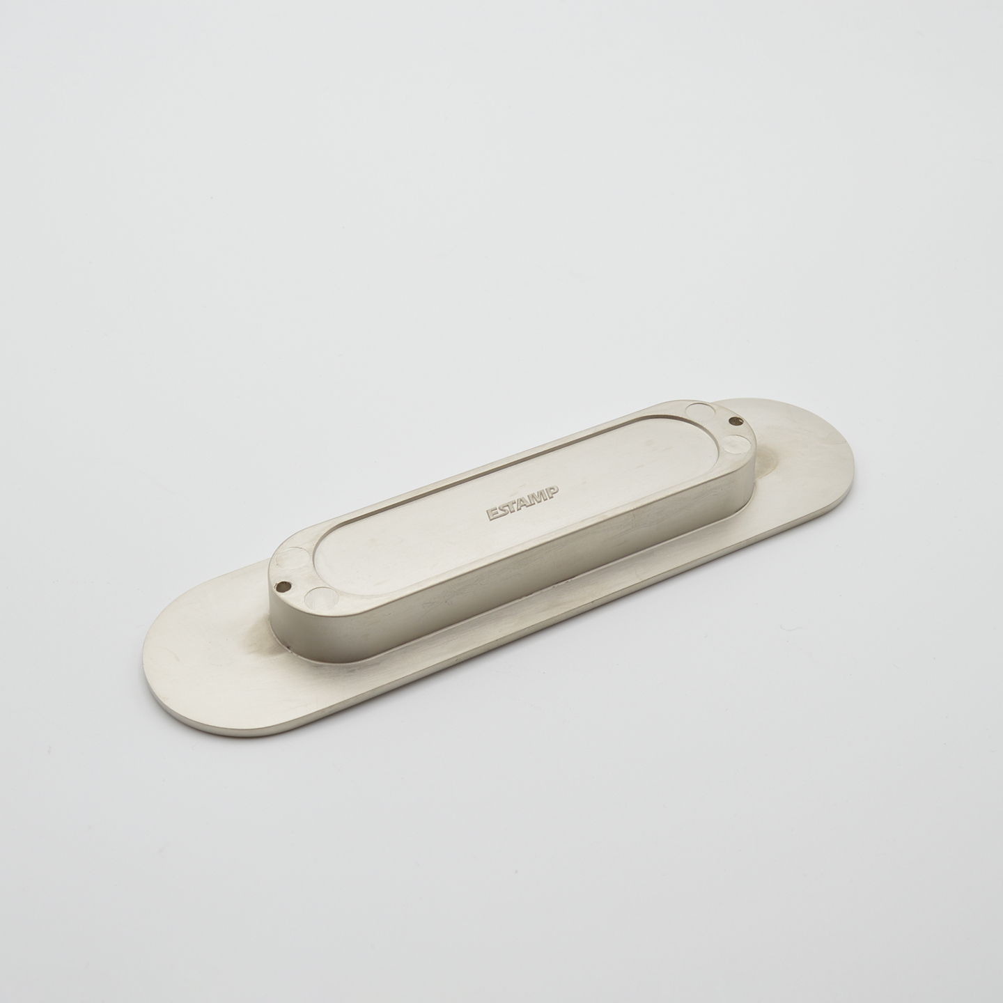 Poignée cuvette ovale de meuble en zamac 150X40 mm NICKELÉ BROSSÉ - Gris / argent, Zamak - imagine 2