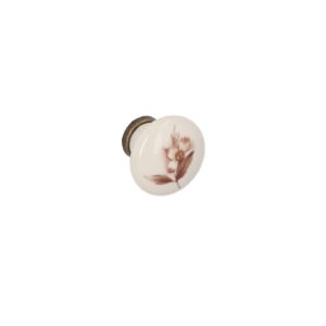 Bouton pour meubles en zamac et Porcelaine Diamètre 31mm Florence antique Lot de 25 – Marron, Zamak