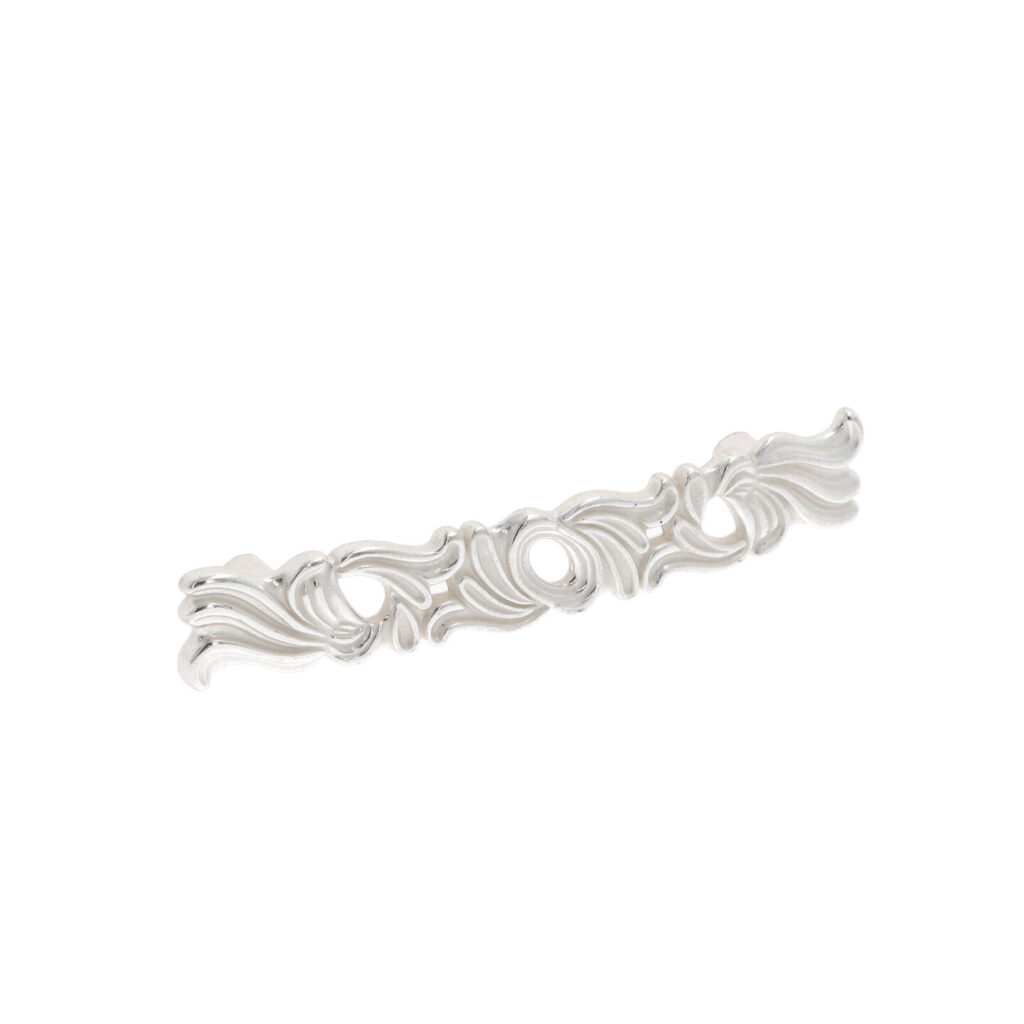 Poignée pour meubles en zamac Entraxe 96mm Venise argenté - Blanc, Zamak