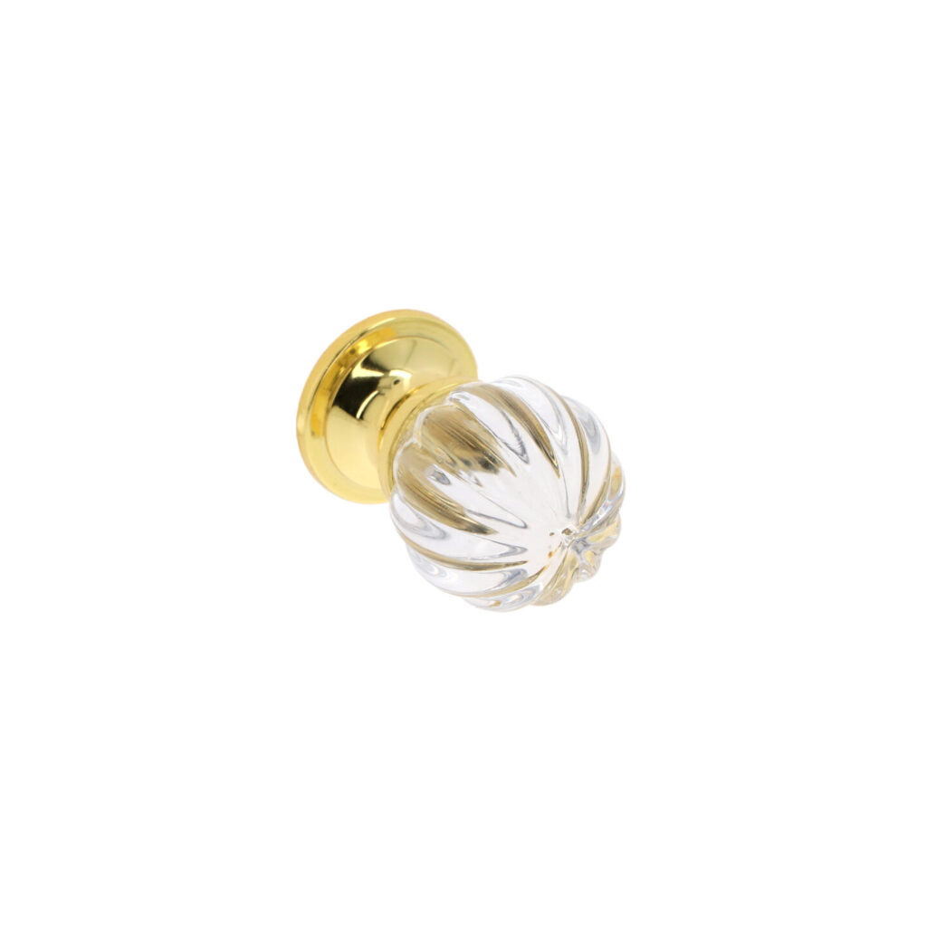 Bouton pour meubles en zamac et cristal Diamètre 30mm plaqué or - Jaune / doré, Zamak