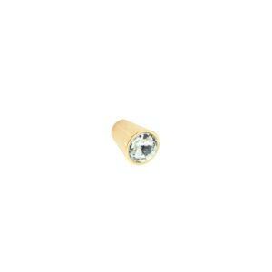 Bouton pour meubles en zamac et cristal Diamètre 17mm plaqué or – Jaune / doré, Zamak