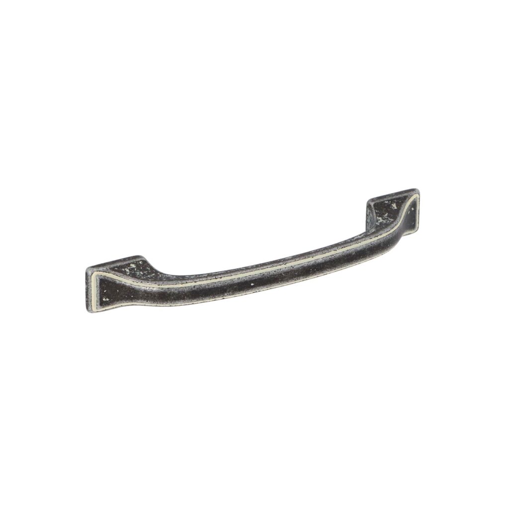 Poignée pour meubles en zamac Entraxe 96mm Ivoire rustique Lot de 25 - Gris / argent, Zamak