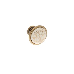 Bouton pour meubles en zamac et Porcelaine Diamètre 34mm Florence antique – Marron, Zamak