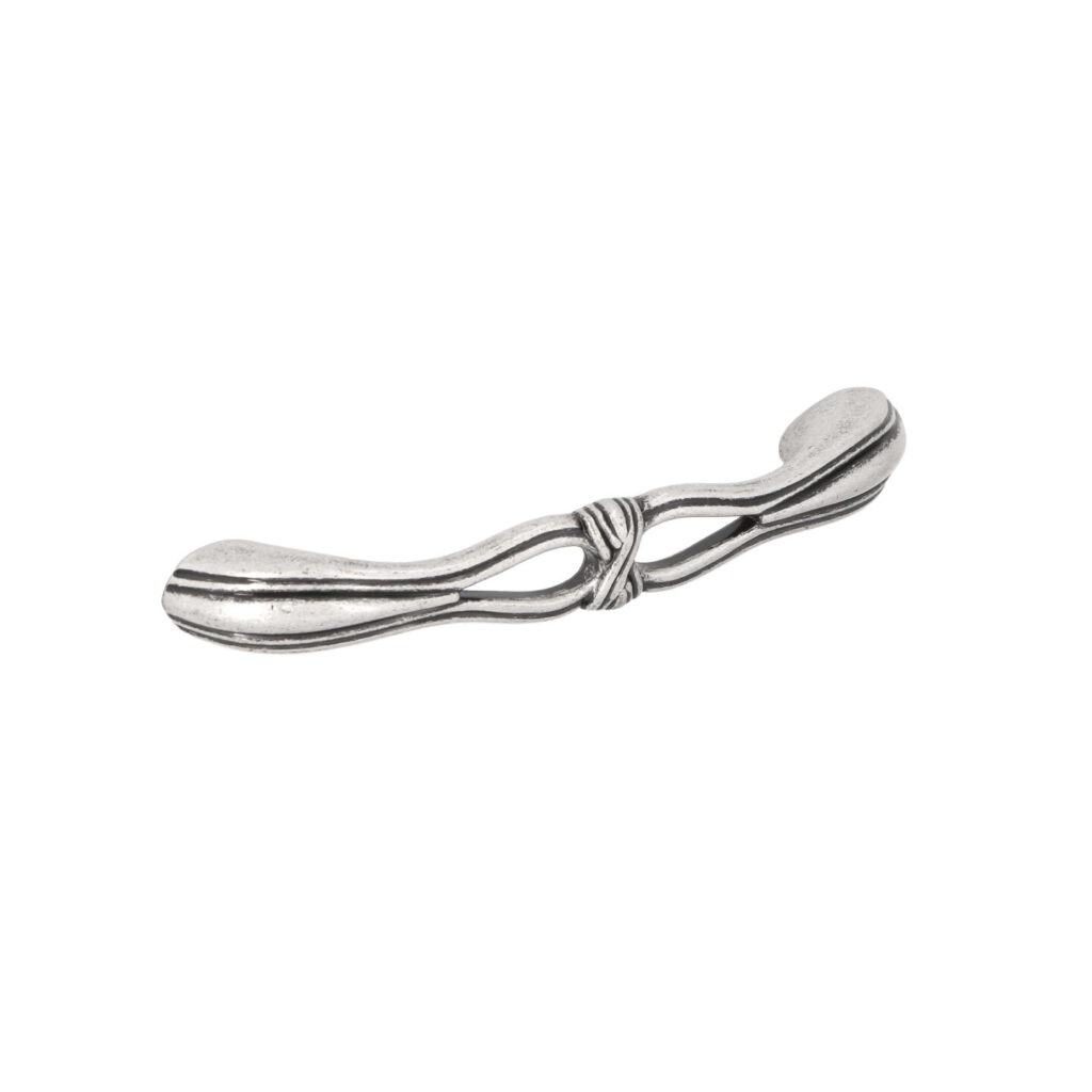 Poignée pour meubles en zamac Entraxe 96mm Vieil argent brillant - Gris / argent, Zamak