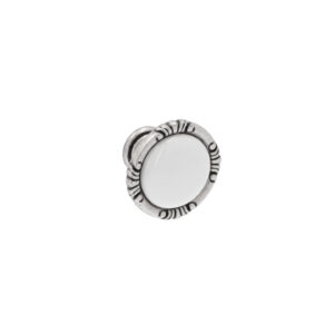 Bouton pour meubles en zamac et Porcelaine Diamètre 38mm Vieil argent brillant – Gris / argent, Zamak