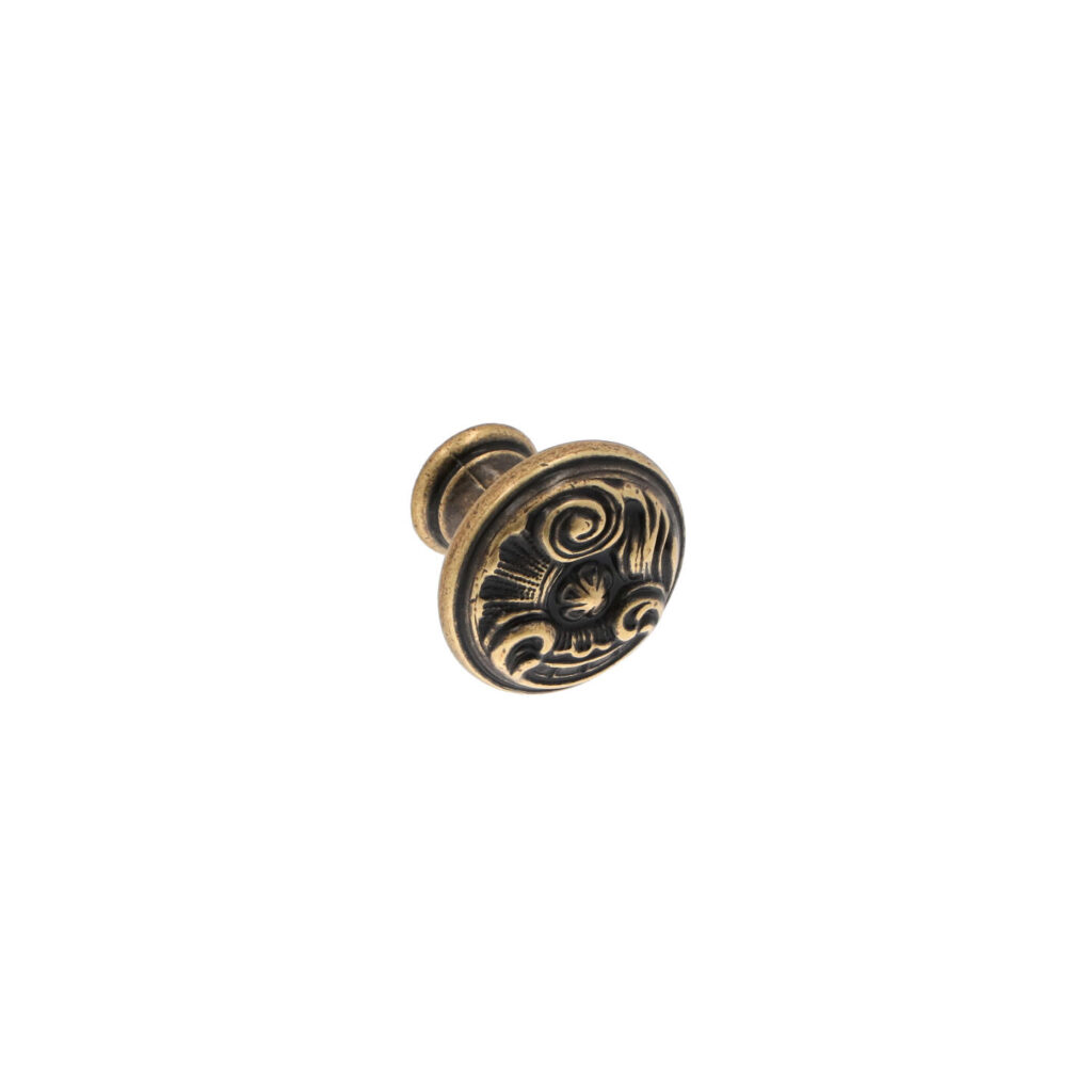 Bouton pour meubles en zamac Diamètre 25mm Florence antique - Marron, Zamak