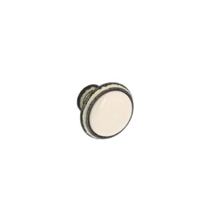 Bouton pour meubles en zamac et Porcelaine Diamètre 35mm Ivoire rustique Lot de 25 – Beige, Zamak