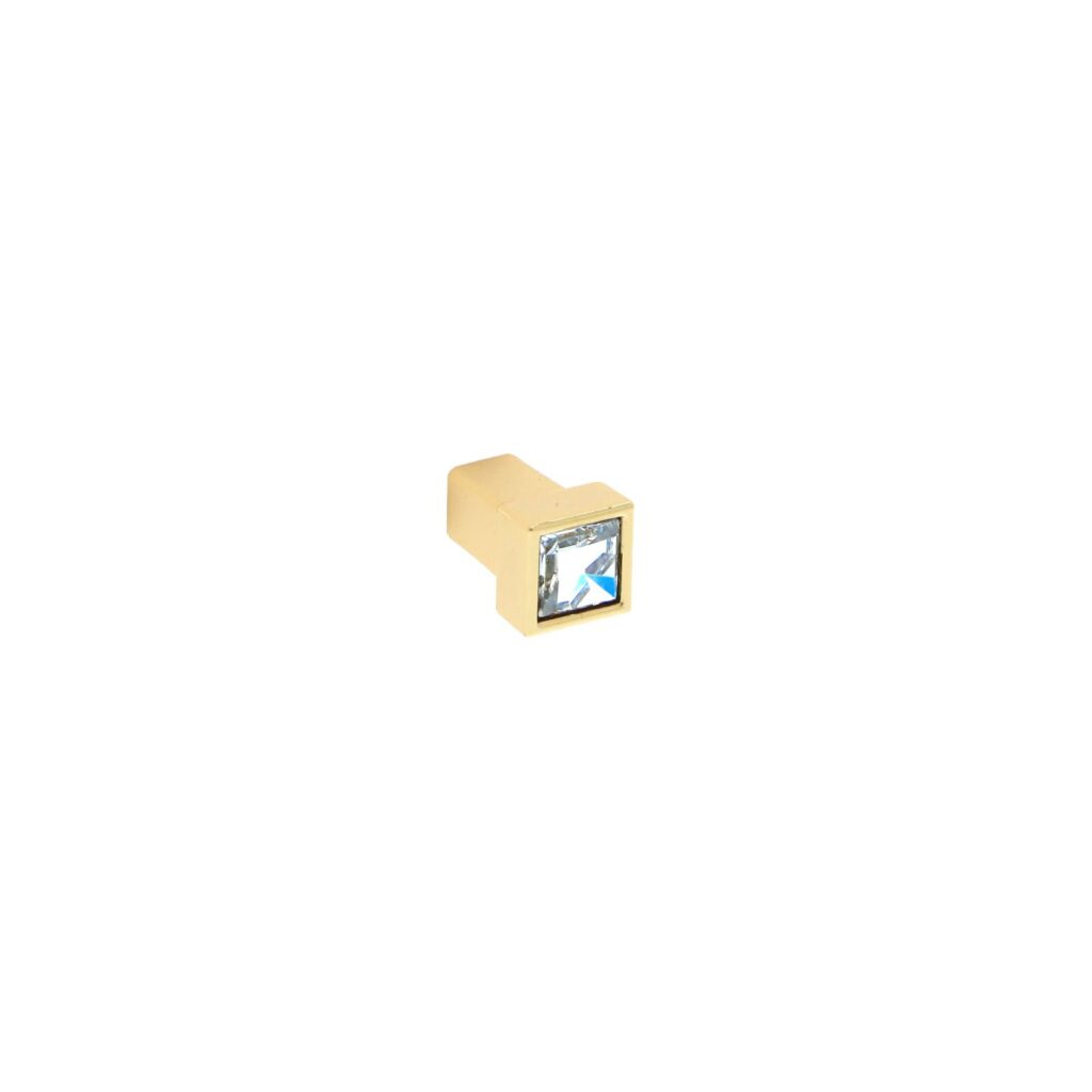 Bouton pour meubles en zamac et cristal Diamètre 13mm x 21 plaqué or - Jaune / doré, Zamak