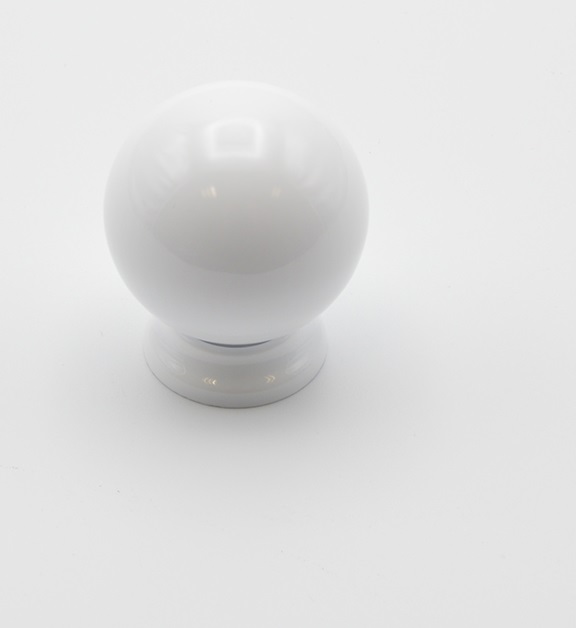 Bouton de meuble en résine polidur Haute resistance avec base D 34 mm BlancLot de 9 - Résine thermoplastique