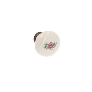 Bouton pour meubles en zamac et Porcelaine Diamètre 35mm Florence antique – Marron, Zamak