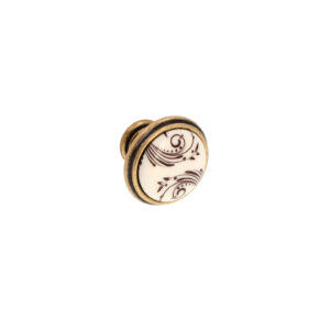 Bouton pour meubles en zamac et Porcelaine Diamètre 35mm Florence antique Lot de 25 – Marron, Zamak