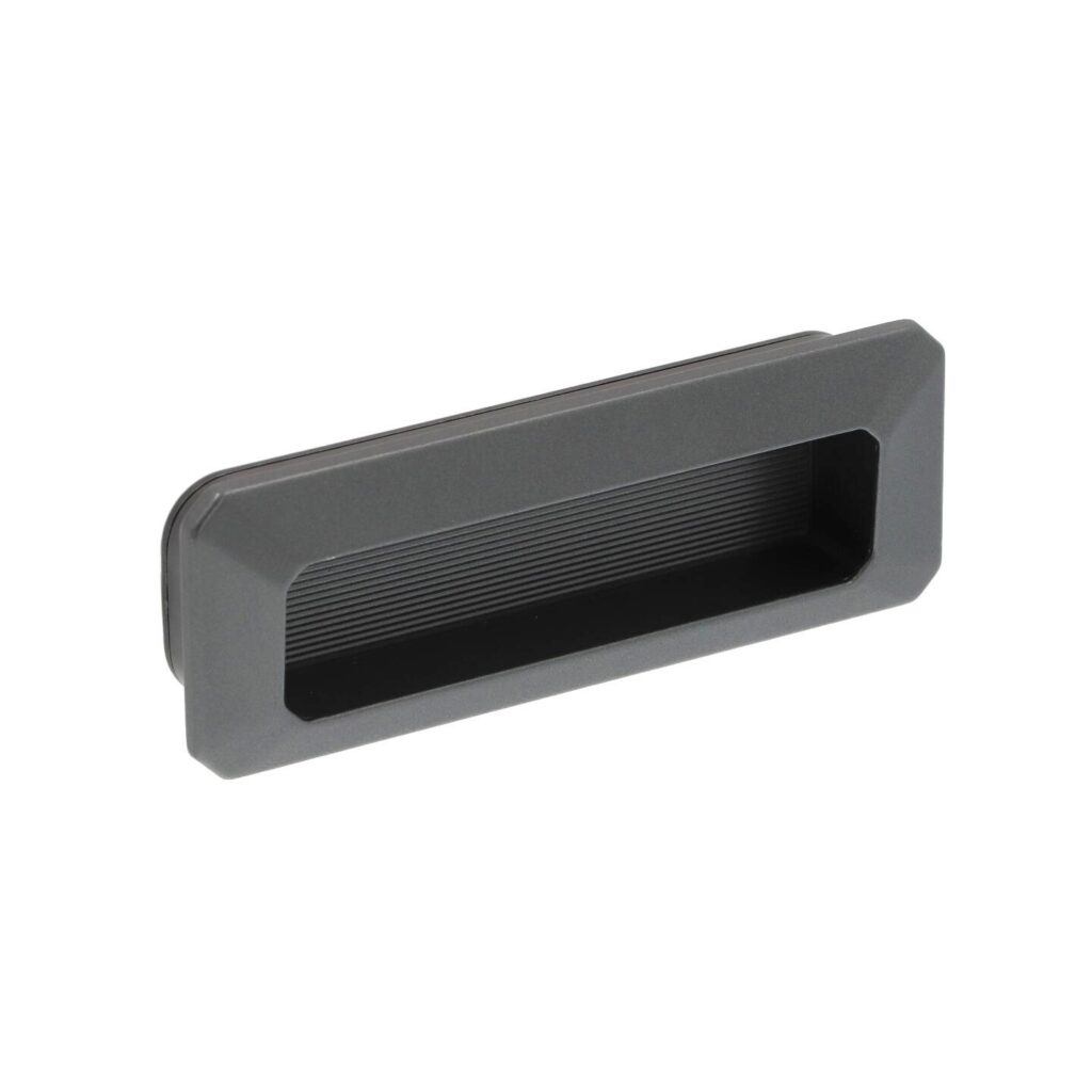 Poignée encastrées en zamac Entraxe 96mm Alucover graphite Lot de 25 - Anthracite, Zamak