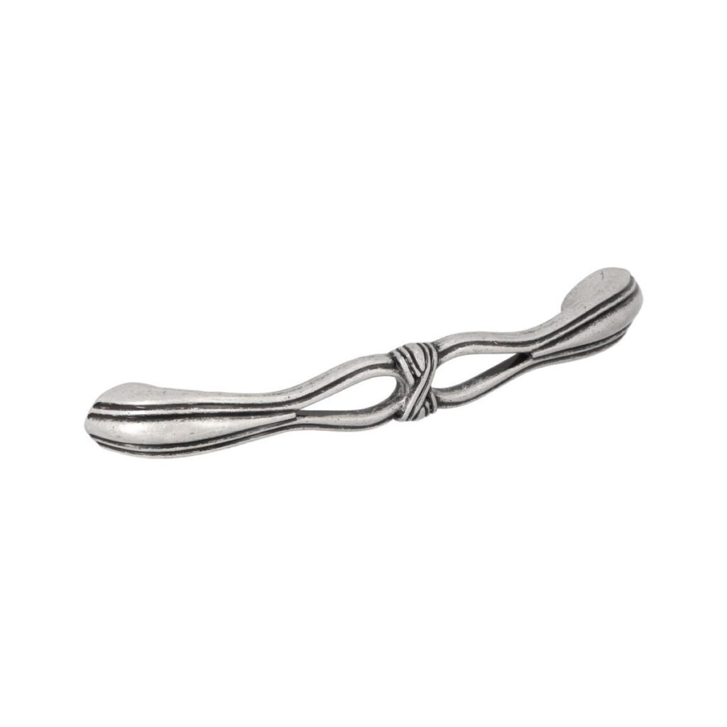 Poignée pour meubles en zamac Entraxe 128mm Vieil argent brillant Lot de 6 - Gris / argent, Zamak