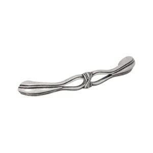 Poignée pour meubles en zamac Entraxe 128mm Vieil argent brillant Lot de 6 – Gris / argent, Zamak