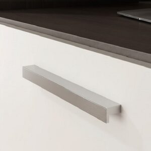 Poignée de meuble profil en aluminium Entraxe 1097x14x18mm Chrome Mat – Gris / argent
