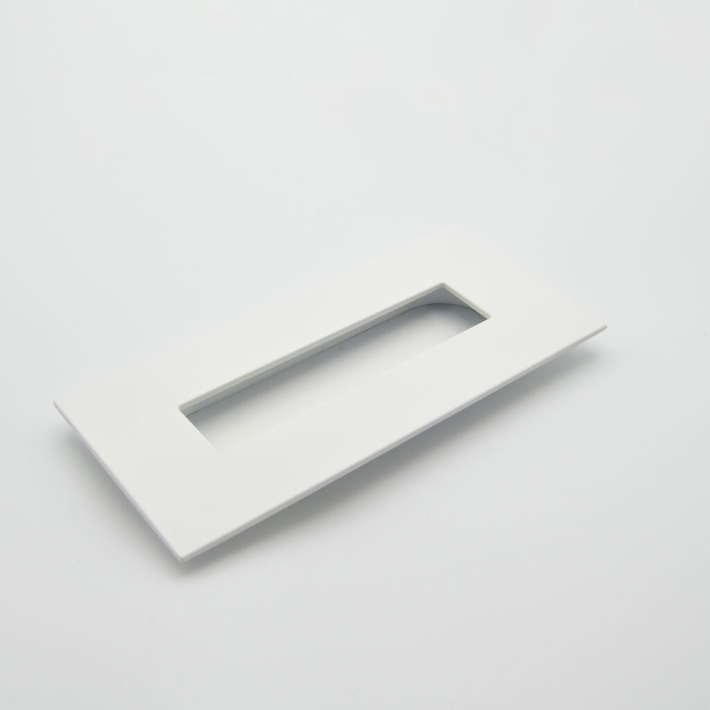 Poignée cuvette rectangulaire de meuble en zamac 155x73 mm BLANC MAT Lot de 12 - Zamak