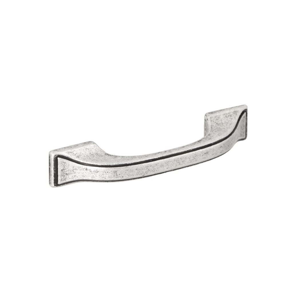 Poignée pour meubles en zamac Entraxe 64mm Vieil argent brillant - Gris / argent, Zamak