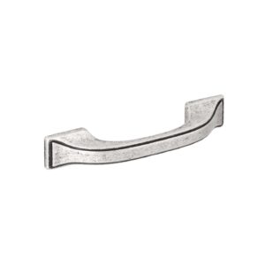 Poignée pour meubles en zamac Entraxe 64mm Vieil argent brillant Lot de 25 – Gris / argent, Zamak