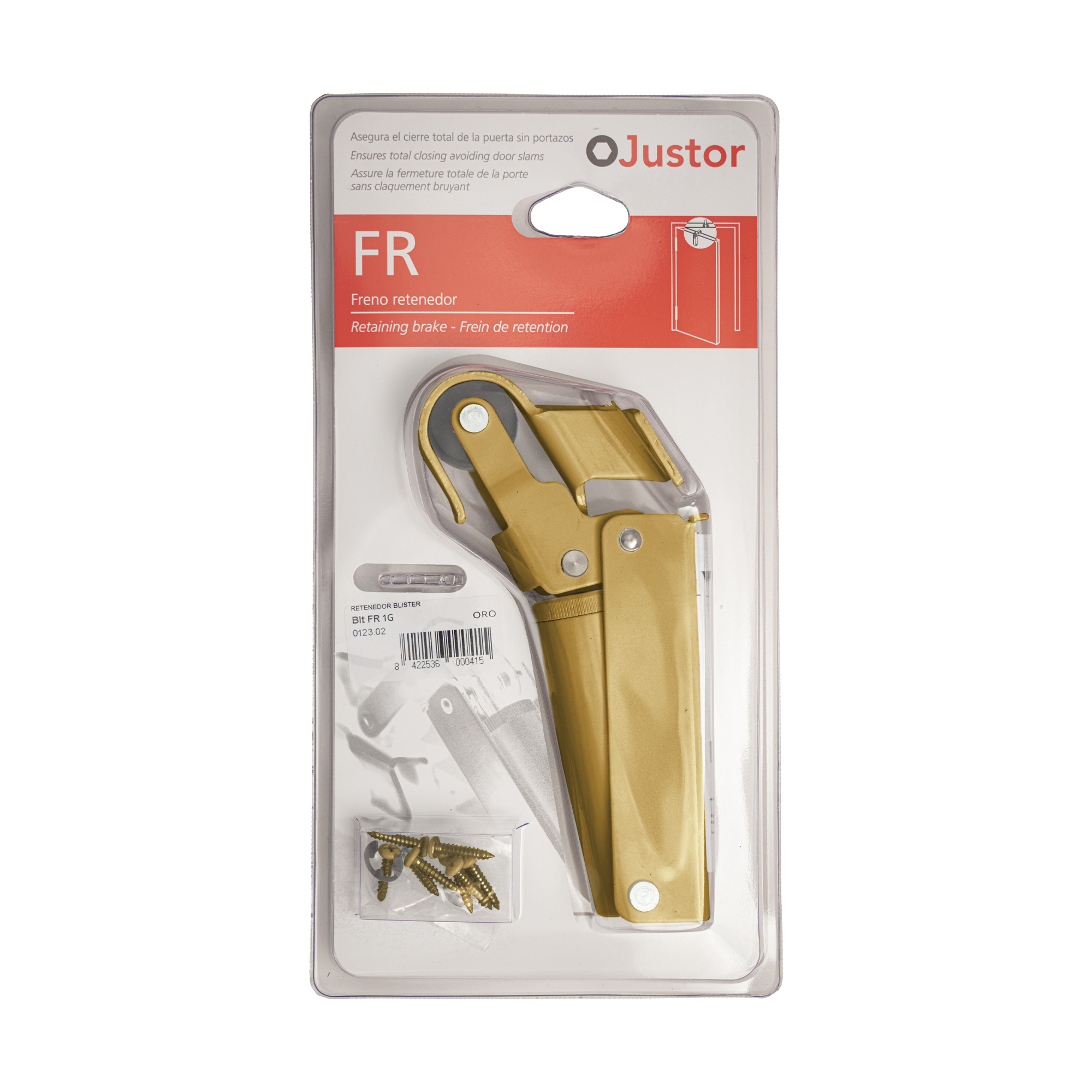 Frein de rétention Réglable force 30 a 60 N aluminium anodisé or pour porte jusqu’à 40 KG - Jaune / doré - imagine 4