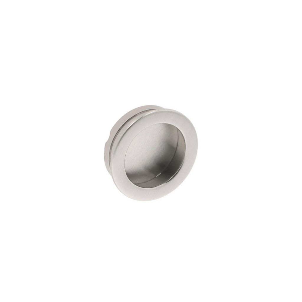 Poignée encastrée en zamac Diamètre 40mm Nichel satiné - Gris / argent, Zamak