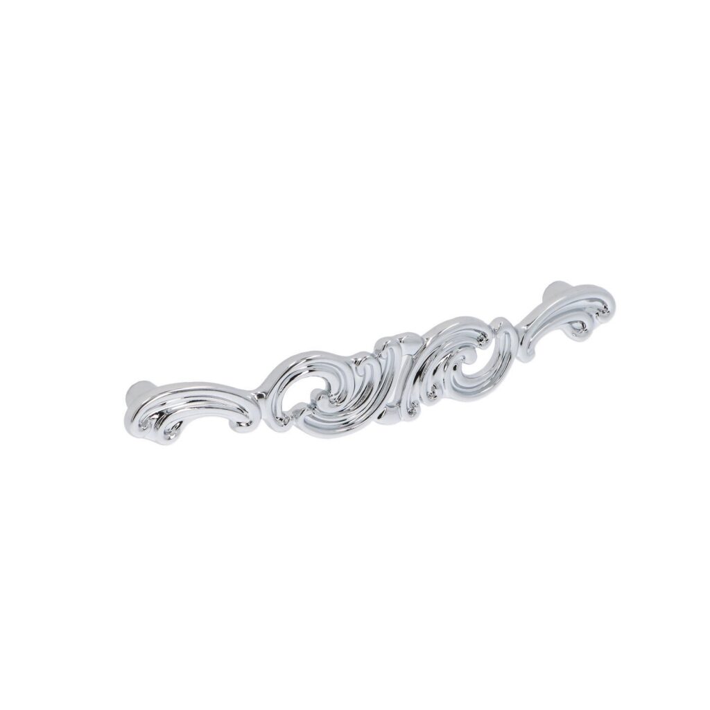Poignée pour meubles en zamac Entraxe 128mm chrome poli Lot de 6 - Gris / argent, Zamak