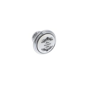 Bouton pour meubles en zamac et Porcelaine Diamètre 35mm chrome poli – Gris / argent, Zamak