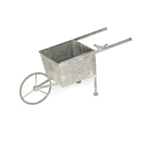 Jardinière Brouette en métal gris. - Gris / argent
