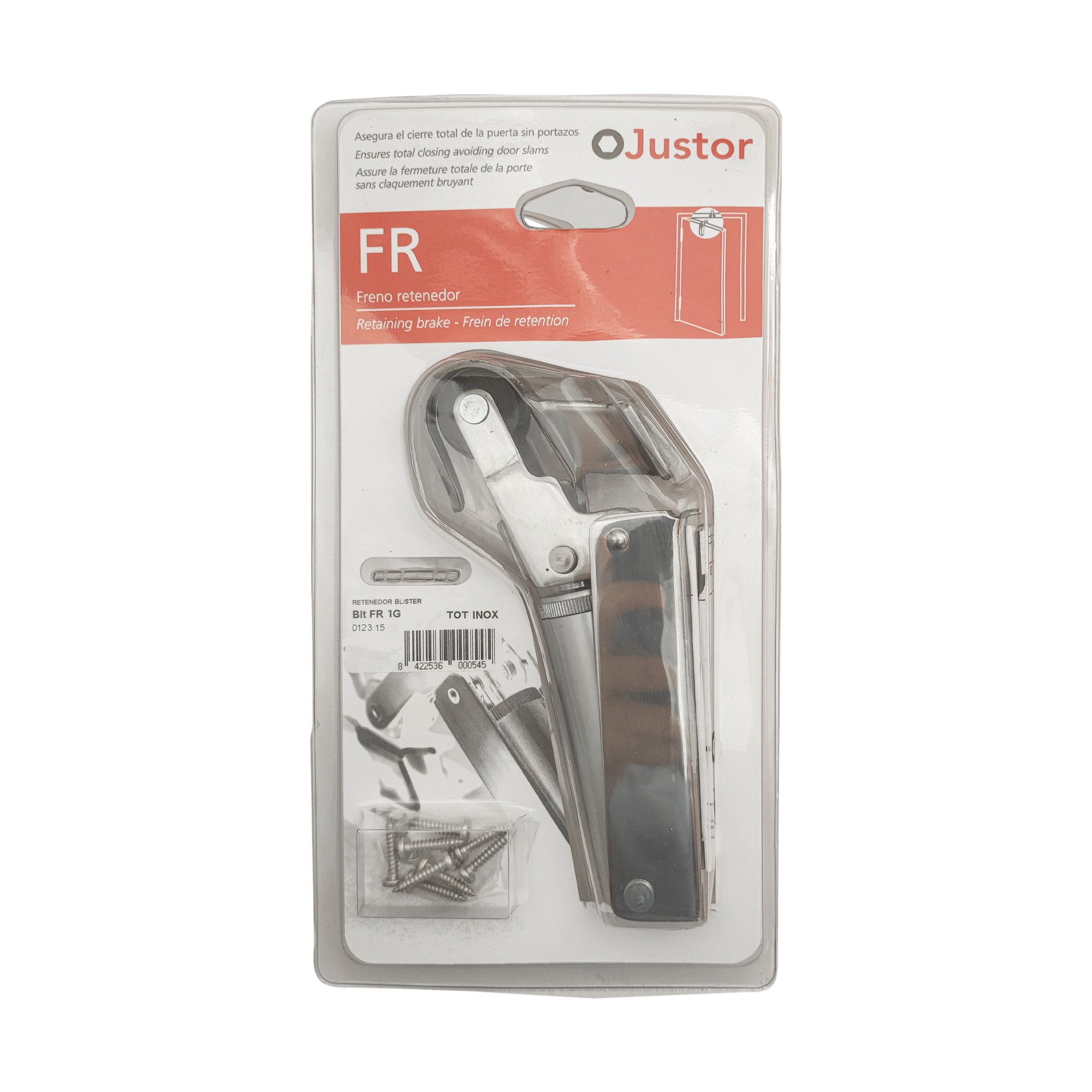 Frein de rétention Réglable force 30 a 60 N totalement acier inox 304, pour porte jusqu’à 40 KG - Gris / argent, Acier inoxydable - imagine 4