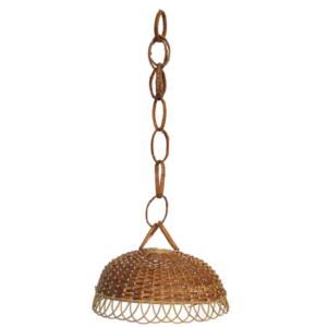 Abat jour en osier naturel 28 cm de diamètre et 13cm de haut sans passe-câble - Beige