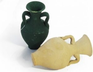 Amphore en terre cuite artisanale  H 9 cm - Noir, Potterie
