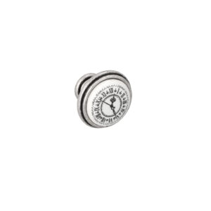 Bouton pour meubles en zamac et Porcelaine Diamètre 35mm Vieil argent brillant – Gris / argent, Zamak