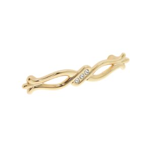 Poignée pour meubles en zamac et cristal Entraxe 96mm plaqué or Lot de 6 - Jaune / doré, Zamak